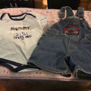 Set of 24 months, onesie and short overalls
